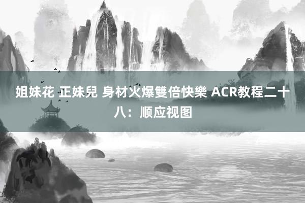 姐妹花 正妹兒 身材火爆雙倍快樂 ACR教程二十八：顺应视图