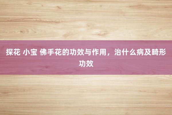 探花 小宝 佛手花的功效与作用，治什么病及畸形功效